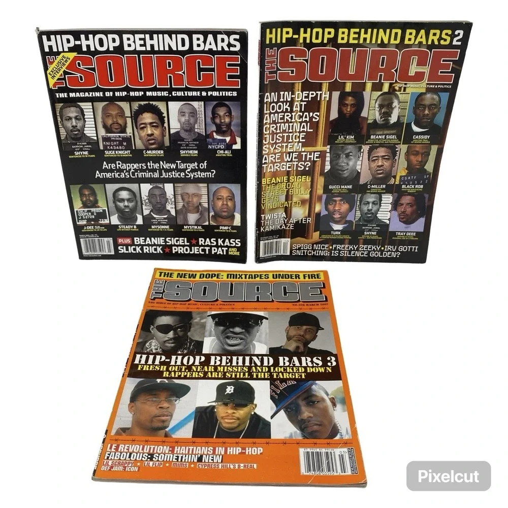 (Lot of 3) The Source Magazine Hip-Hop Behind Bars 1 2 3 Gucci C Murder Mystikal